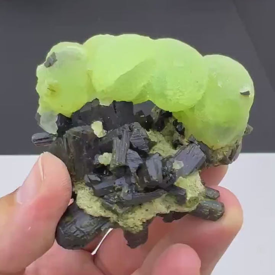 Grape Green Prehnite with Dark Green Epidote Specimen