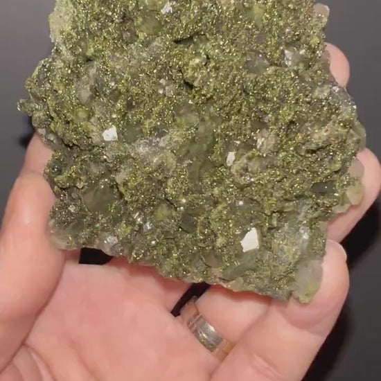 Incredible Beauty! Extra Sparkly Green Epidote with Quartz Specimen