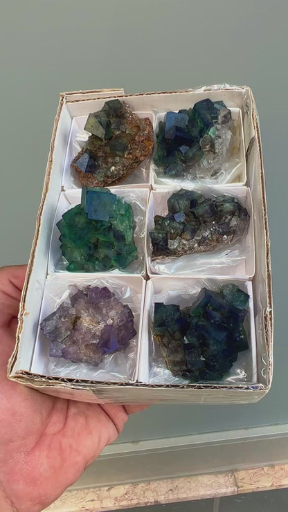 Color Change Green-Purple Fluorite  Crystal Lot