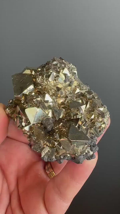 Protection, Enhances and Prosperity... Lustrous Octahedral Pyrites from Peru, Pyrite Specimen