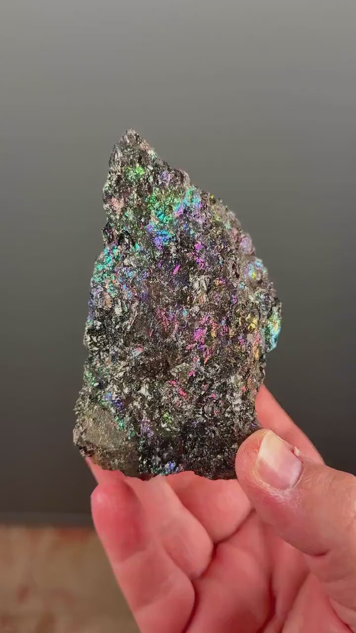 Natural Aura from earth!Rainbow Chalcocite with Bornite Crystal