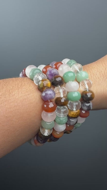 8 MM Mix Stone Bracelets (5 Pieces)