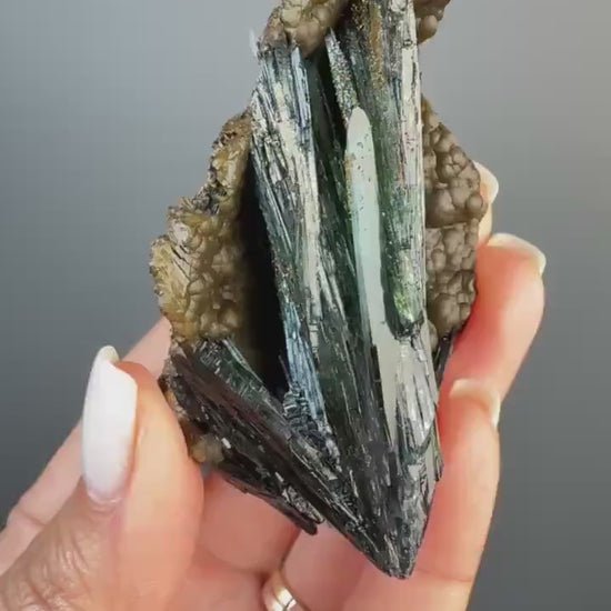 Beautiful Piece ! Gemmy Blue Green Vivianite, Vivianite Crystal