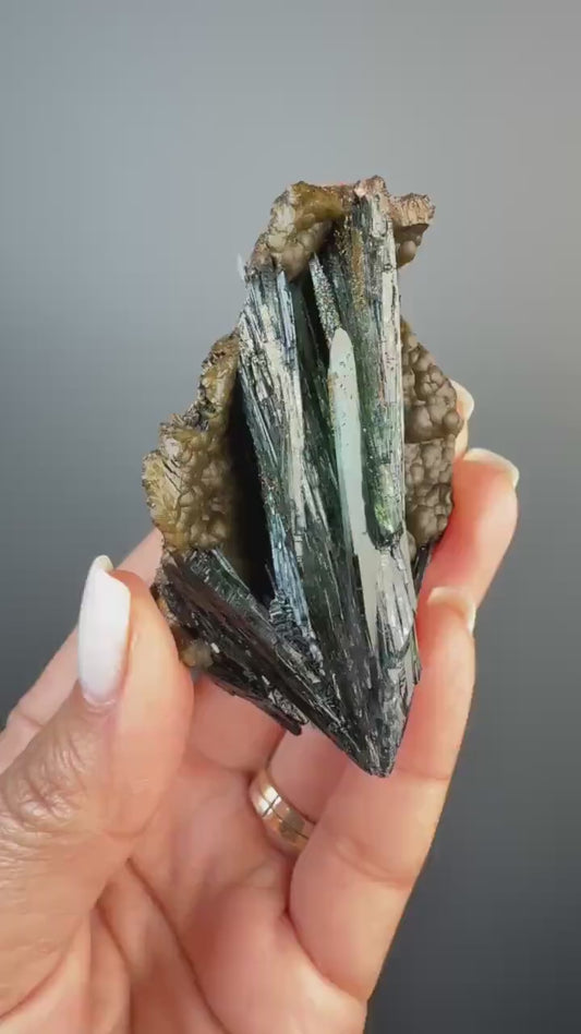 Beautiful Piece ! Gemmy Blue Green Vivianite, Vivianite Crystal