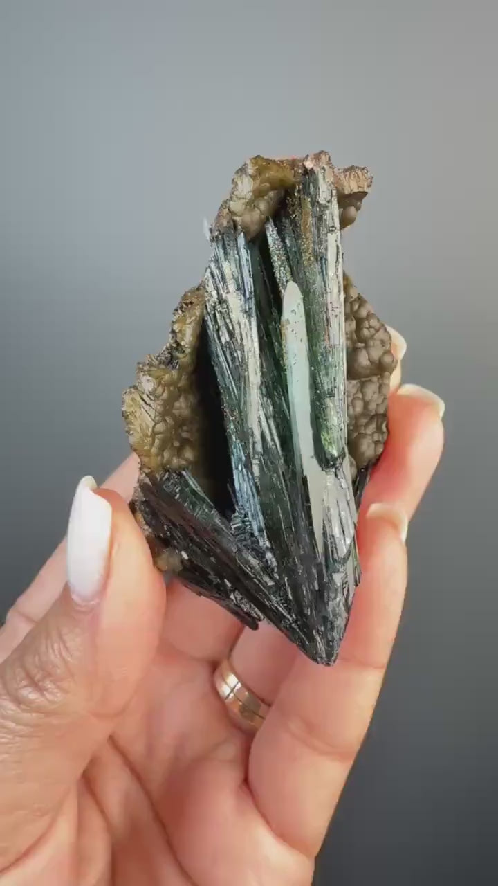 Beautiful Piece ! Gemmy Blue Green Vivianite, Vivianite Crystal
