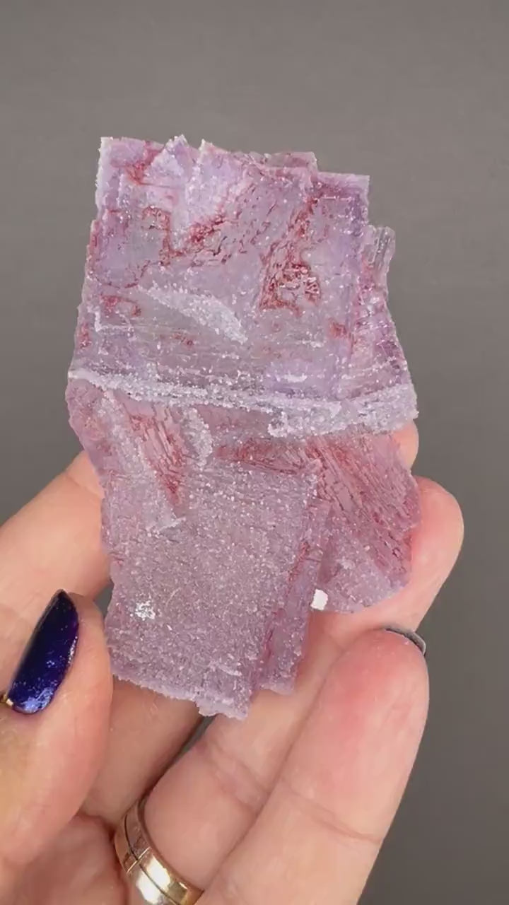 New! Translucent Violet Purple Sugar Fluorite  Specimen from Mexico