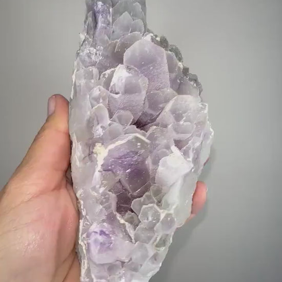 Fantastic Piece!Icy Phantom Amethyst with Green Chlorite Quartz with Golden Galena