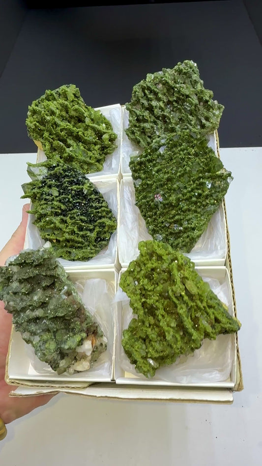Extra Sparkly Green Epidote with Quartz Specimen Lot