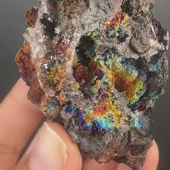 New Piece! Irisdecent Colorful Goethite (Turgite) Specimen, Amazing Rainbow Colors