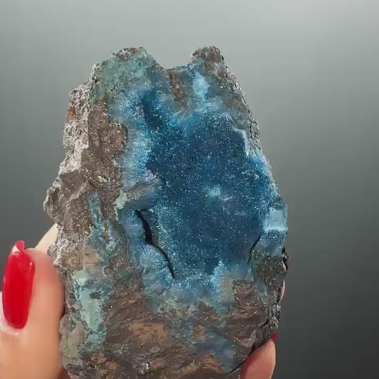Rare! Blue Shattuckite Crystal From Mesopotamia mine, Khorixas, Namibia