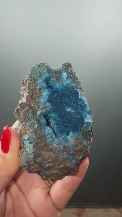 Rare! Blue Shattuckite Crystal From Mesopotamia mine, Khorixas, Namibia