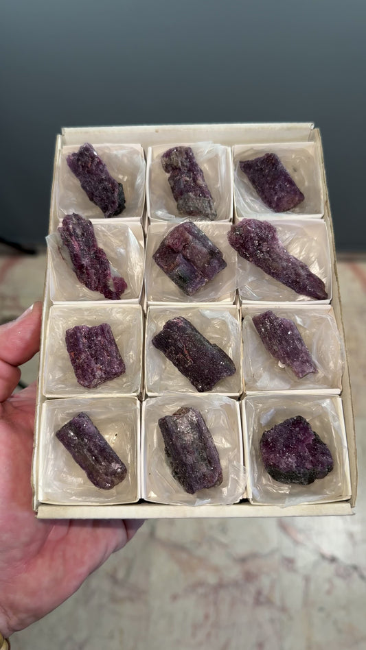 Rubellite Tourmaline with Lepidolite Pseudomorph Lot