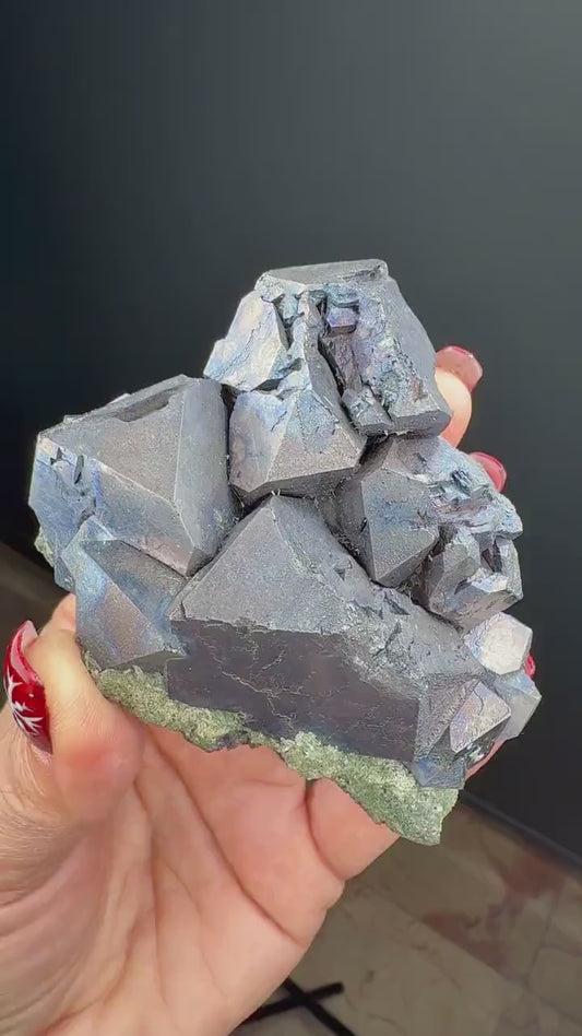 Blue Chatoyant Hematite Specimen from Bulgaria