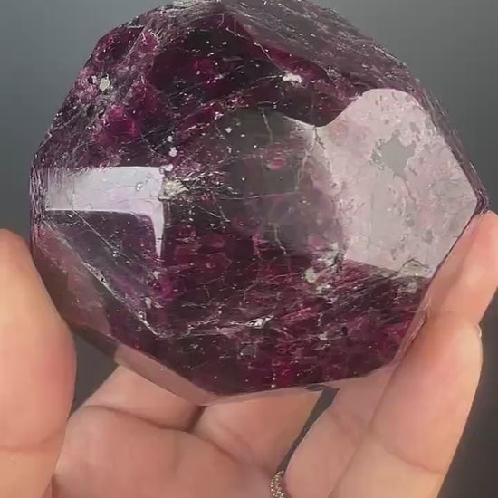 Red Almandine Garnet with Beautiful Crystal Faces, Amazing Red Reflections