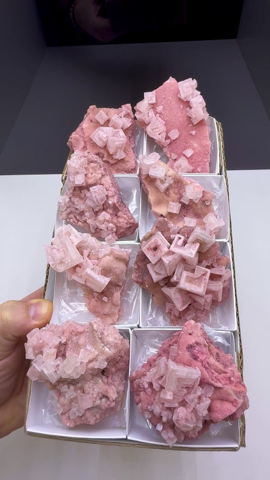 Pink Halite Crystal - 8 Pieces Lot