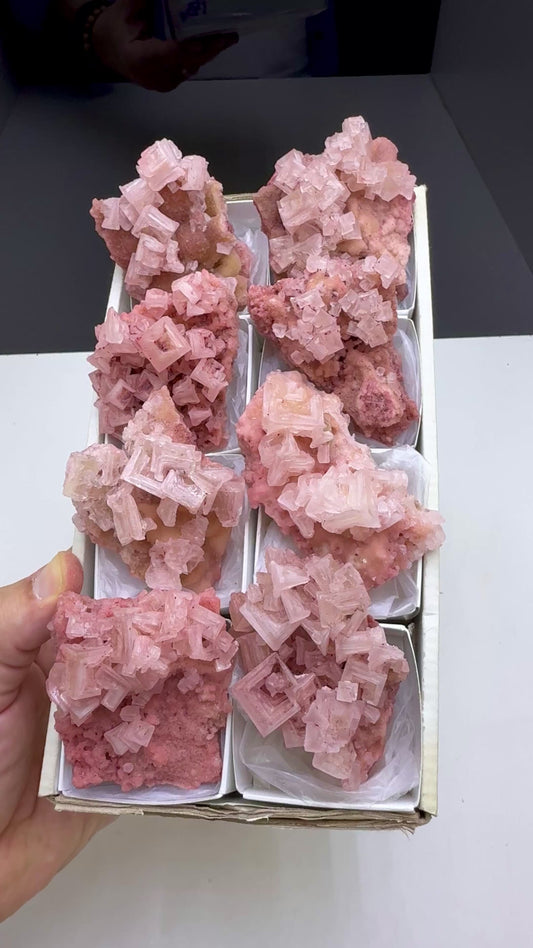 Pink Halite Crystal - 8 Pieces Lot