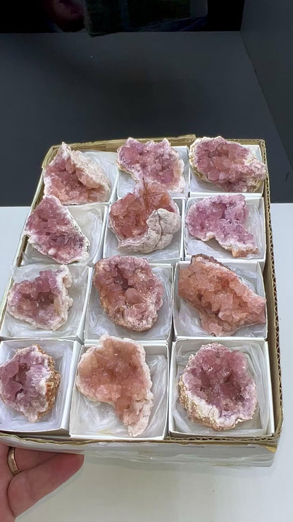 Pink Amethyst Crystal Specimen Lot - 12 Pieces