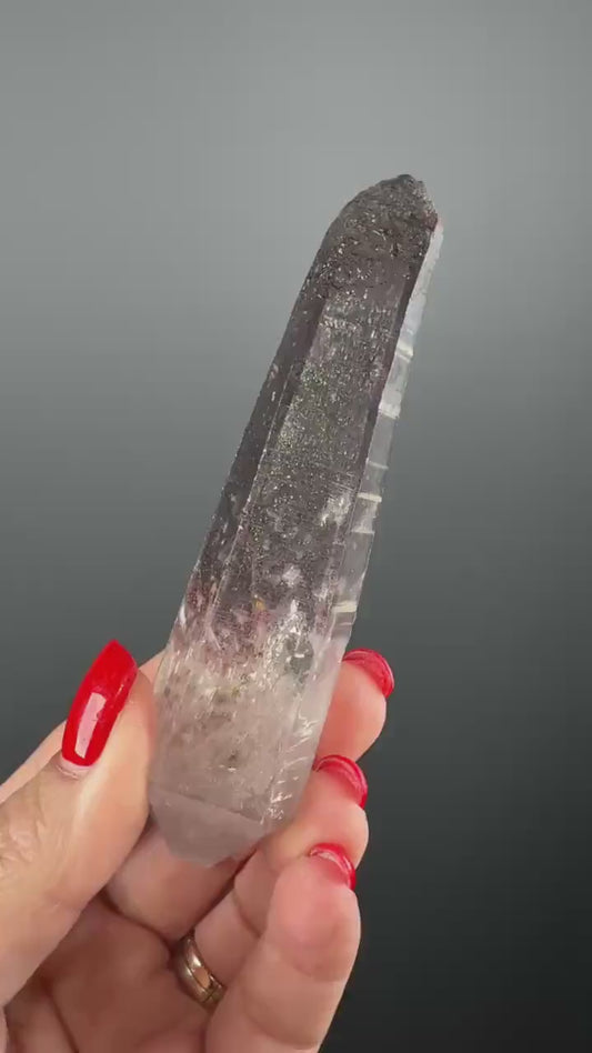 Laser Quartz with Glittery Hematite and Lithium- Double Terminated Quartz