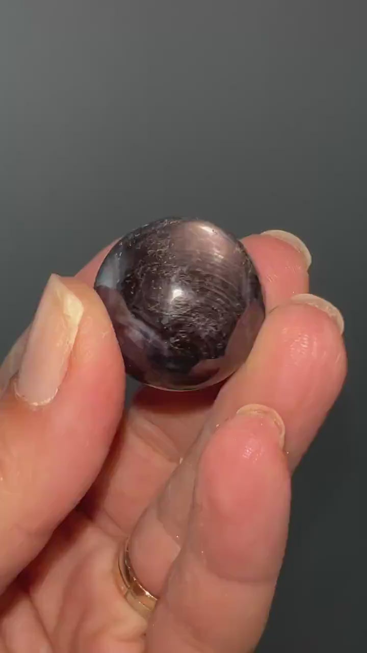 Amazing! Polished Star Sapphire Sphere with Natural Stunning Star