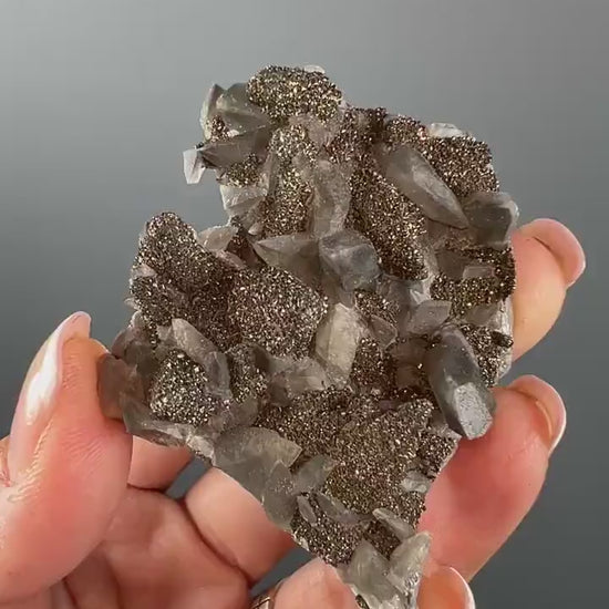 Dragon Scale Black Calcite with Chalcopyrite Specimen