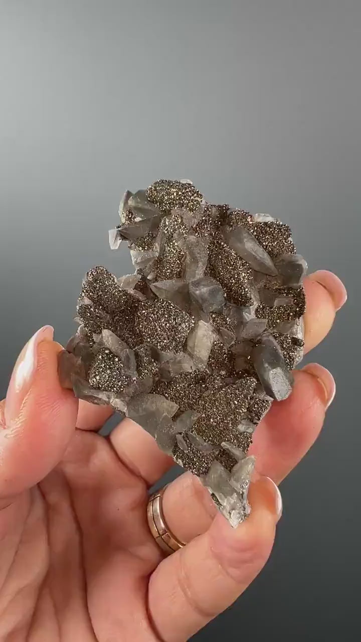 Dragon Scale Black Calcite with Chalcopyrite Specimen