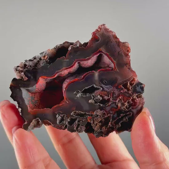 Rare Red Fox Agate Specimen: UV Reactive, Patagonia Origin
