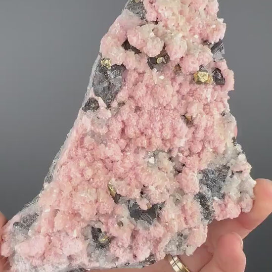 Pink Rhodochrosite with Quartz Specimen,Pink Rhodochrosite Crystal