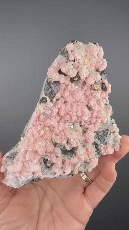 Pink Rhodochrosite with Quartz Specimen,Pink Rhodochrosite Crystal