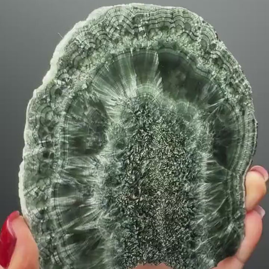 Feel the Serenity!Deep Forest Green Seraphinite Slab, Seraphinite Slab