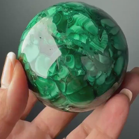 Forest Green Polished Malachite Sphere - 64 mm