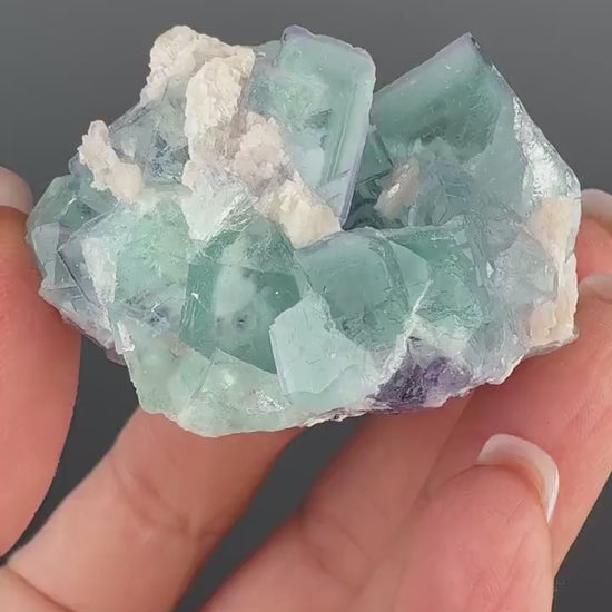 New Piece! Porcelain Fluorite Cluster, Blue-Purple Porcelain Fluorite Cluster