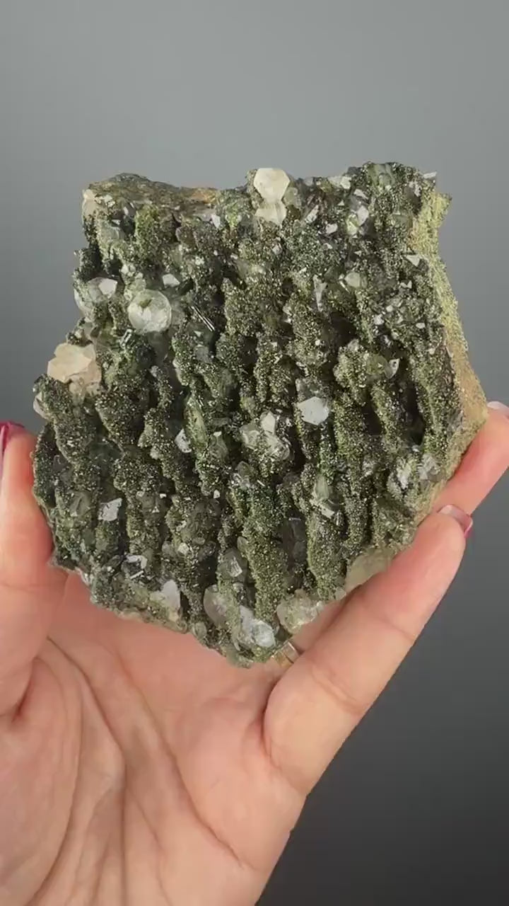 Quartz with Epidote Crystal Specimen, Epidote Quartz