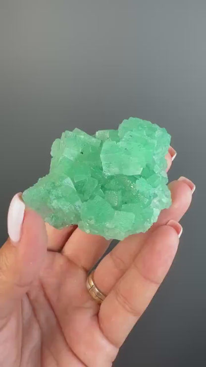 Purification, Balance, Protection! Transparent Gemmy Cubic Green Halite Specimen