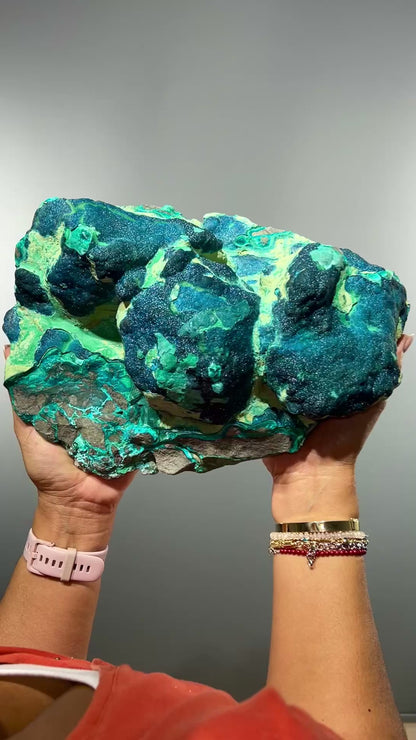 Blue Cornetite with Malachite Crystal Specimen