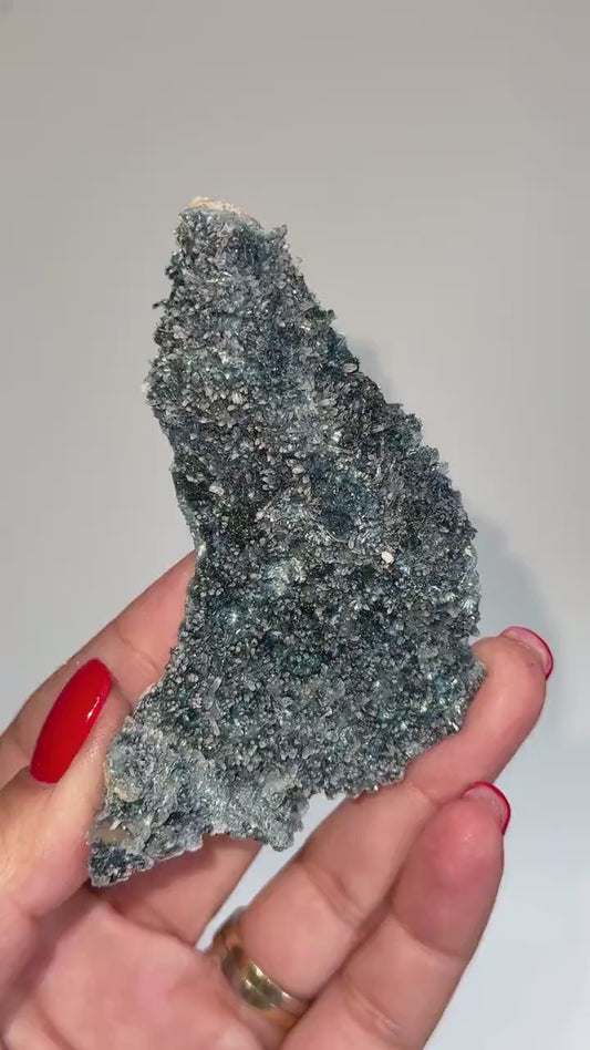 NEW Find , Sparkly Foitite crystal on Feldspar Specimen