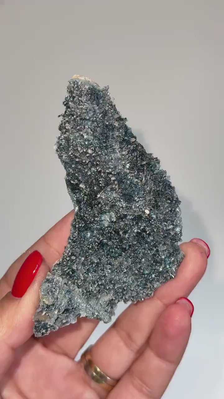 NEW Find , Sparkly Foitite crystal on Feldspar Specimen