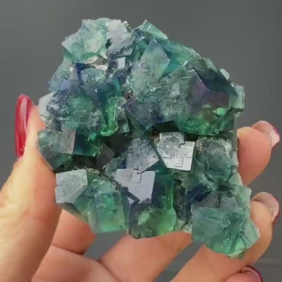 Color Change Green-Purple Fluorite Specimen from Heavy Metal Pocket, Rogerly,England