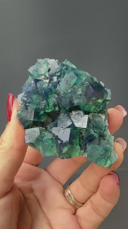 Color Change Green-Purple Fluorite Specimen from Heavy Metal Pocket, Rogerly,England