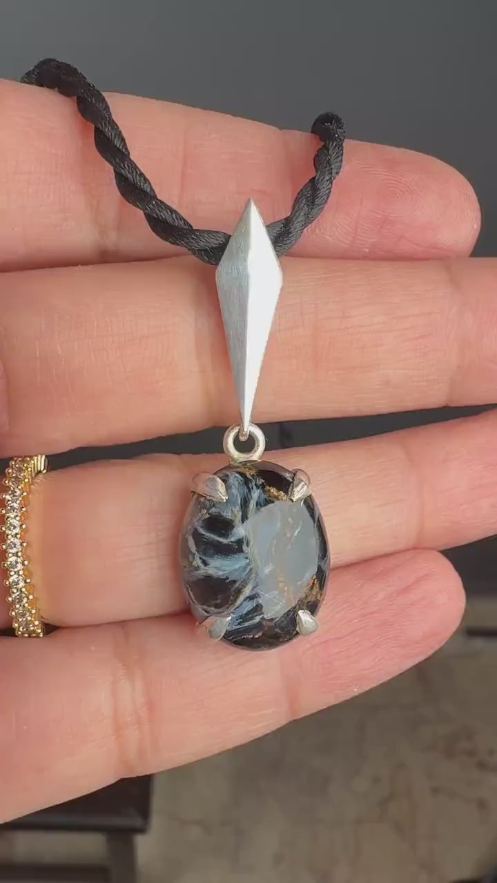 Dendritic Agate, Dendritic Agate Pendant, Dendritic Agate Crystal Pendant, 925 Sterling Silver