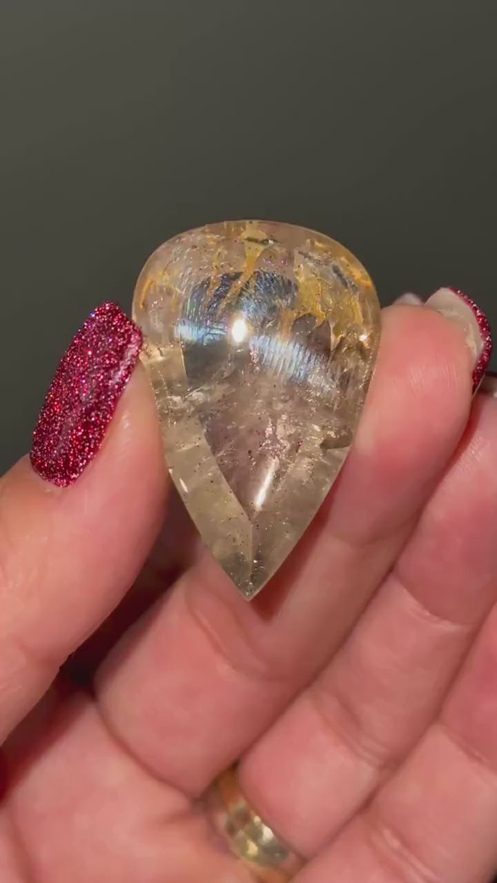 Covellite in Quartz from Brazil