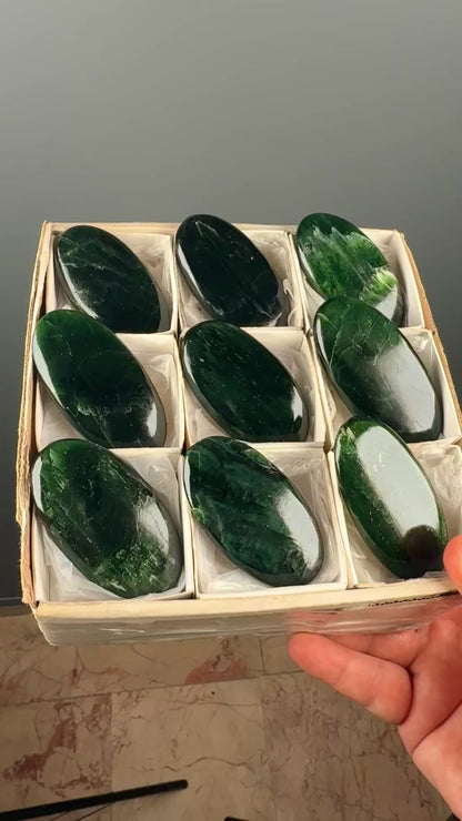 Green Kyanite Crystal Palm Stone