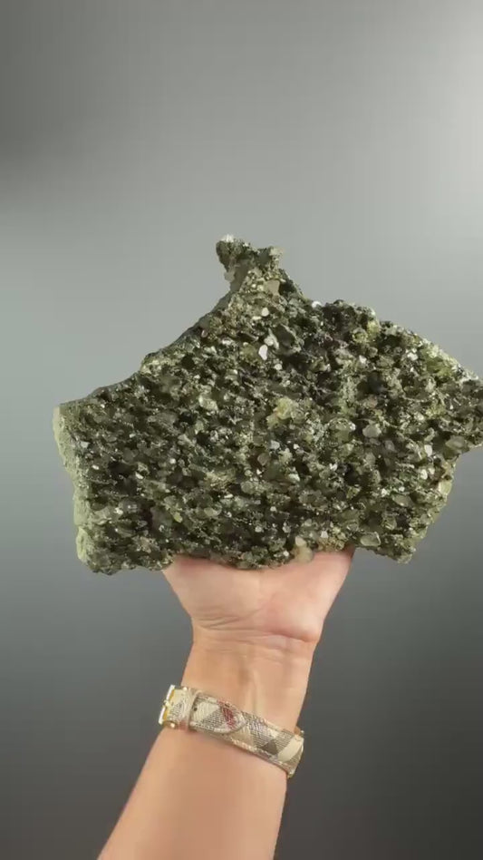 Big Size! Forest Quartz with Epidote! Sparkly Green Epidote with Quartz