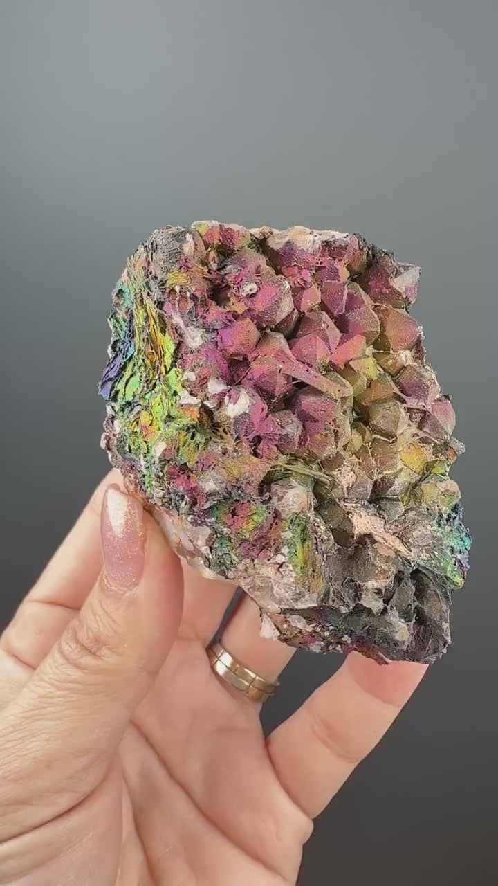 Iridescent Colorful Goethite with Quartz Specimen, Big Size Goethite with Quartz Specimen
