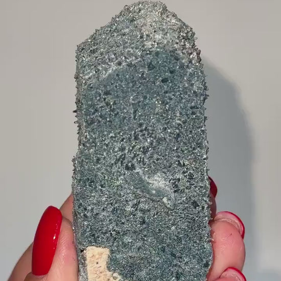 NEW Find , Sparkly Foitite crystal on Feldspar Specimen