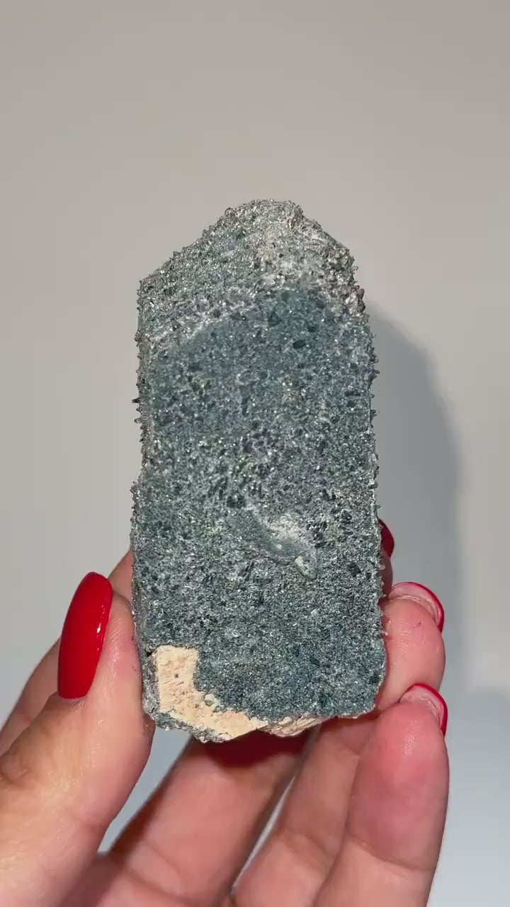 NEW Find , Sparkly Foitite crystal on Feldspar Specimen