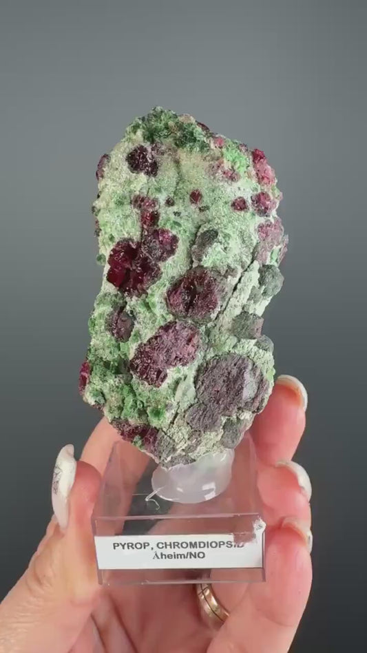 Rare! Pyrope Garnet with Chrom Diopsite Specimen