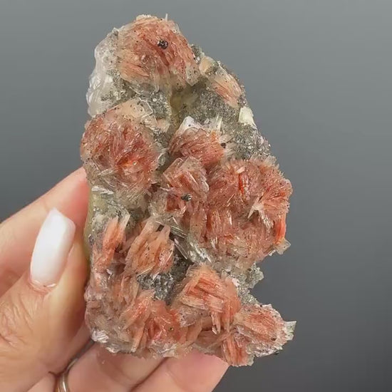 New Find!Pyrite and Red Barite  on Yellow Fluorite  Crystal Specimen