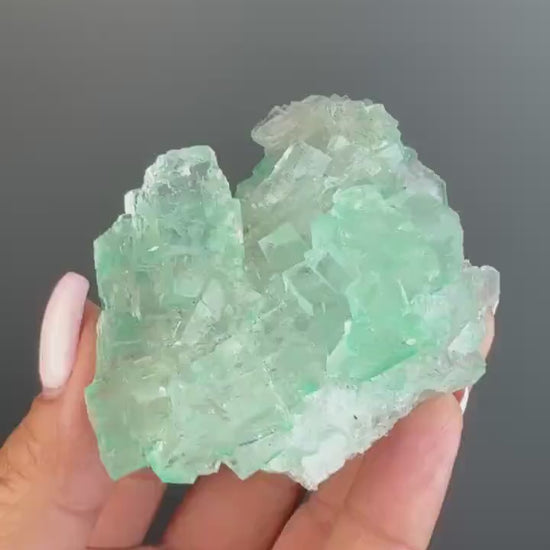 Purification, Balance, Protection! Transparent Gemmy Cubic Green Halite Specimen