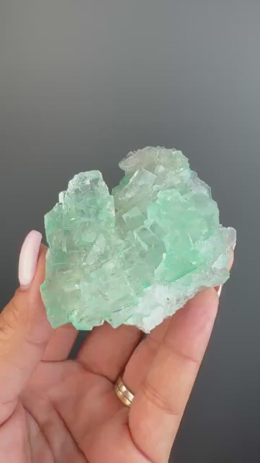 Purification, Balance, Protection! Transparent Gemmy Cubic Green Halite Specimen